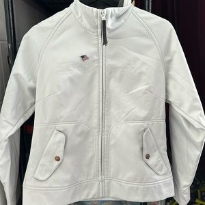 White womens Salomon light weight jacket